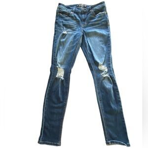 {Indigo Rein} lightly distressed mid rise skinny jean